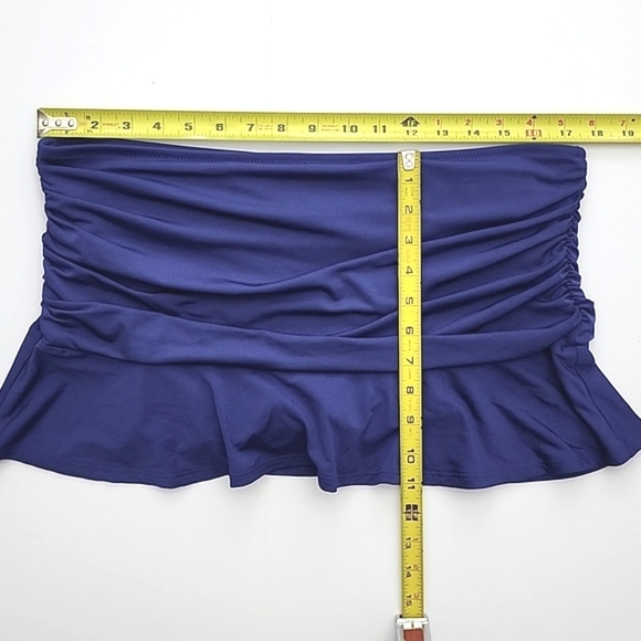 Lands' End Womens Swim Skirt Royal Blue Lined Bottom Gathered Fun Size  14 - Picture 9 of 9